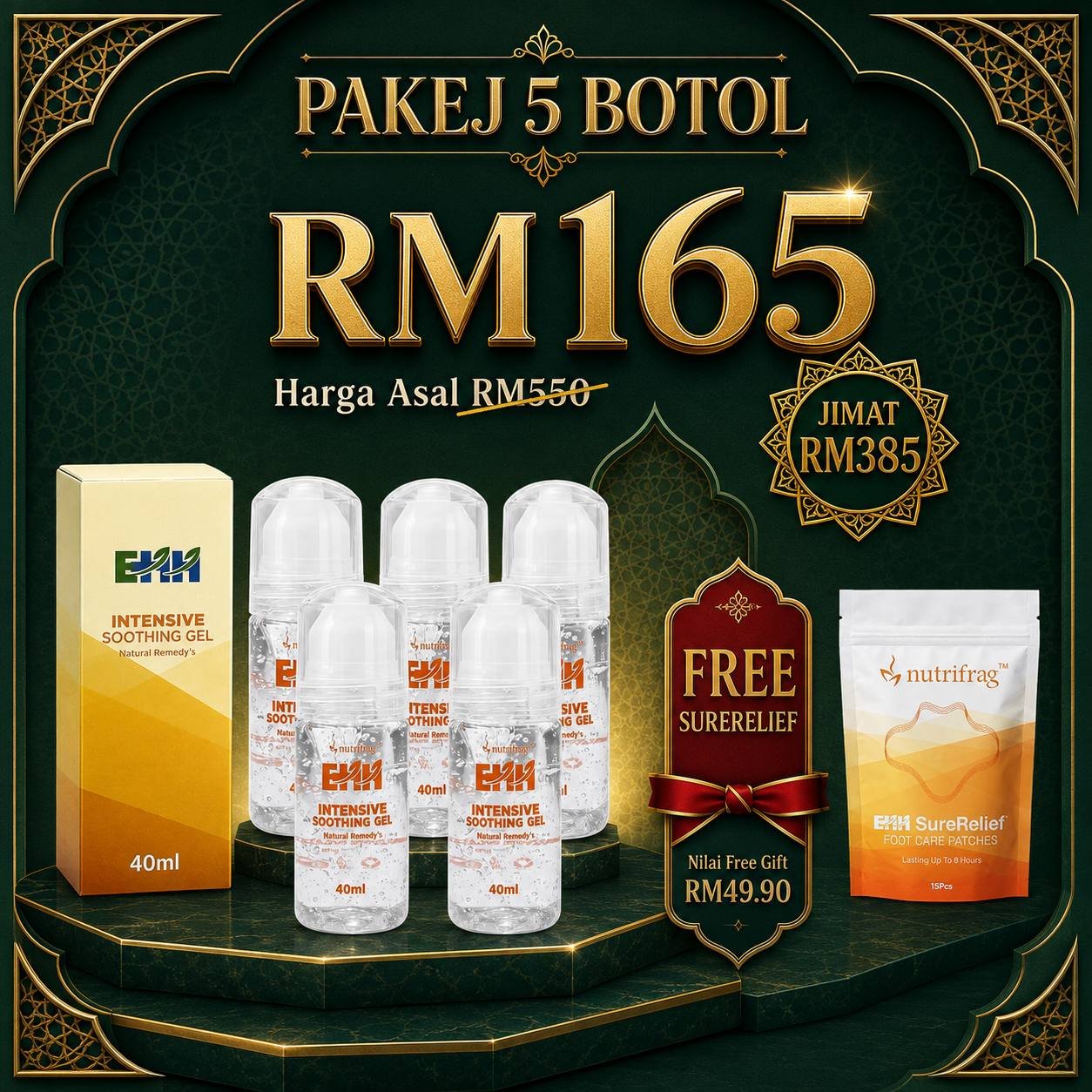 Gel Earthherbs – Jimat Set ( 5 Botol Free SureRelief)